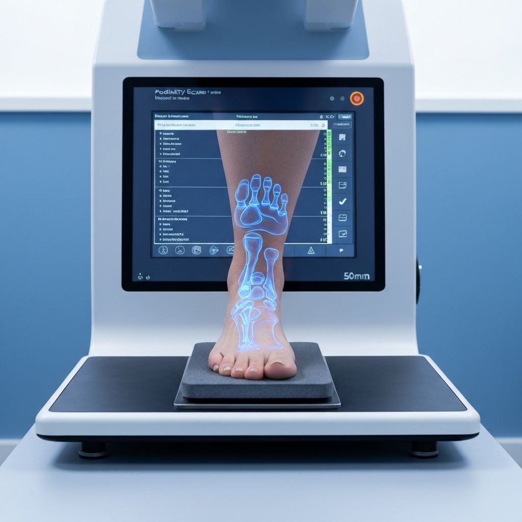 Digital foot analysis on a pressure plate